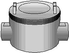 Thomas & Betts - (2) 1-1/2" Knockouts, Iron Round Junction Box - 5-3/4" Overall Width x 3.81" Overall Depth - Apex Tool & Supply
