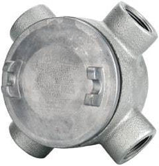 Thomas & Betts - (4) 1" Knockouts, Iron Round GUAX - 3-1/2" Overall Width x 2.31" Overall Depth - Apex Tool & Supply