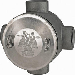 Thomas & Betts - (4) 1-1/2" Knockouts, Iron Round Junction Box - 5-3/4" Overall Width x 3.81" Overall Depth - Apex Tool & Supply