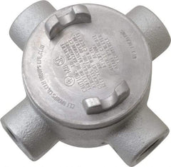 Thomas & Betts - (4) 3/4" Knockouts, Iron Round GUAX - 3-1/2" Overall Width x 2" Overall Depth - Apex Tool & Supply