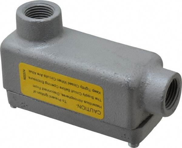 O-Z/Gedney - LB Body, 1/2" Trade, Rigid Malleable Iron Conduit Body - Rectangle, 3.69" OAL, Hazardous Locations - Apex Tool & Supply