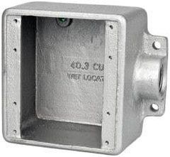 Thomas & Betts - 2 Gang, (1) 3/4" Knockout, Iron Rectangle Device Box - Zinc Plated - Apex Tool & Supply