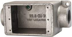 Thomas & Betts - 1 Gang, (2) 1" Knockouts, Iron Rectangle Device Box - 2-3/4" Overall Width - Apex Tool & Supply
