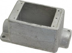 Thomas & Betts - 1 Gang, (2) 1/2" Knockouts, Iron Rectangle Device Box - 2-3/4" Overall Width - Apex Tool & Supply