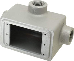 O-Z/Gedney - 1 Gang, 3/4" Knockouts, Iron Rectangle Device Box - Aluminum Enamel, Zinc Electroplated - Apex Tool & Supply