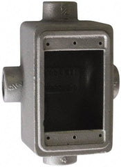 O-Z/Gedney - 1 Gang, 3/4" Knockouts, Iron Rectangle Device Box - Aluminum Enamel, Zinc Electroplated - Apex Tool & Supply