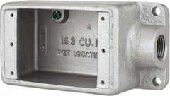 Thomas & Betts - 1 Gang, (1) 1/2" Knockout, Iron Rectangle Device Box - 2-3/4" Overall Width x 2" Overall Depth - Apex Tool & Supply