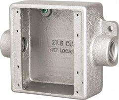 Thomas & Betts - 2 Gang, (2) 3/4" Knockouts, Iron Rectangle Device Box - 4.63" Overall Height x 5.38" Overall Width x 2" Overall Depth - Apex Tool & Supply