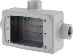 O-Z/Gedney - 1 Gang, 1/2" Knockouts, Iron Rectangle Device Box - Aluminum Enamel, Zinc Electroplated - Apex Tool & Supply