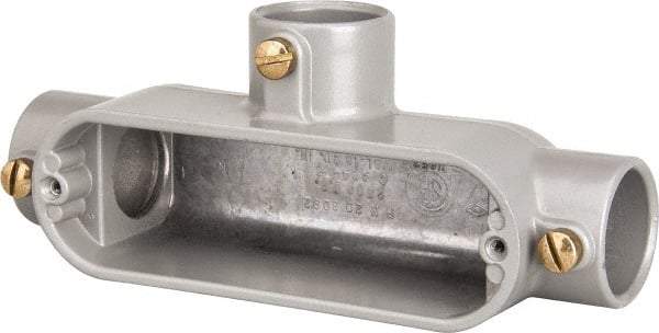 Hubbell Killark - Form Set Screw, T Body, 1" Trade, EMT Aluminum Conduit Body - Oval, 7-1/8" OAL, 12 cc Capacity - Apex Tool & Supply