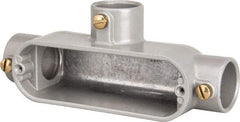 Hubbell Killark - Form Set Screw, T Body, 1" Trade, EMT Aluminum Conduit Body - Oval, 7-1/8" OAL, 12 cc Capacity - Apex Tool & Supply