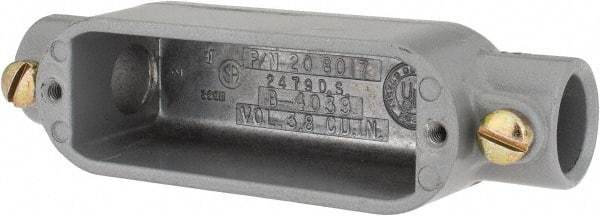 Hubbell Killark - Form Set Screw, C Body, 1/2" Trade, EMT Aluminum Conduit Body - Oval, 5-3/8" OAL, 4 cc Capacity - Apex Tool & Supply