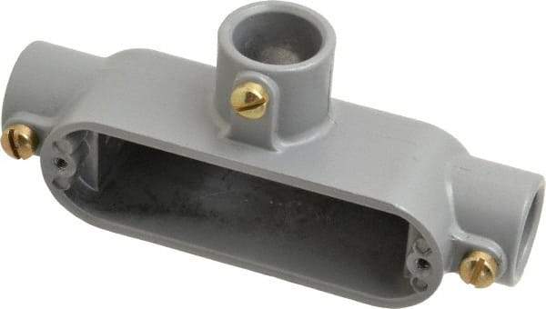 Hubbell Killark - Form Set Screw, T Body, 3/4" Trade, EMT Aluminum Conduit Body - Oval, 6-1/16" OAL, 7 cc Capacity - Apex Tool & Supply