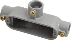 Hubbell Killark - Form Set Screw, T Body, 3/4" Trade, EMT Aluminum Conduit Body - Oval, 6-1/16" OAL, 7 cc Capacity - Apex Tool & Supply