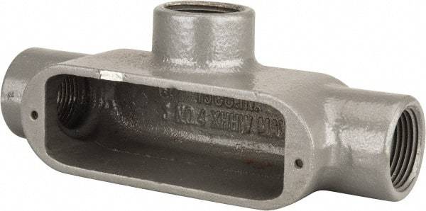 Hubbell Killark - Form 35, T Body, 1" Trade, IMC, Rigid Malleable Iron Conduit Body - Oval, 7-1/8" OAL, 12 cc Capacity, Hazardous & Wet Locations - Apex Tool & Supply