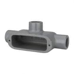 Hubbell Killark - Form 35, T Body, 1/2" Trade, IMC, Rigid Malleable Iron Conduit Body - Oval, 5-3/8" OAL, 4 cc Capacity, Hazardous & Wet Locations - Apex Tool & Supply