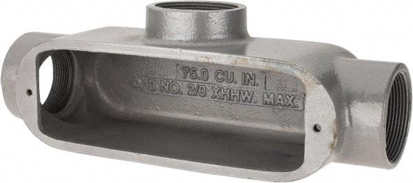 Hubbell Killark - Form 35, T Body, 2" Trade, IMC, Rigid Malleable Iron Conduit Body - Oval, 11-5/8" OAL, 70 cc Capacity, Hazardous & Wet Locations - Apex Tool & Supply