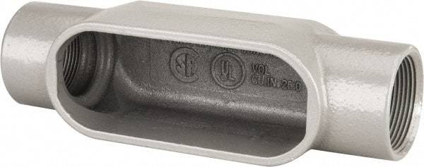 Hubbell Killark - Form 7, C Body, 1-1/2" Trade, IMC, Rigid Iron Conduit Body - Oval, 8-7/16" OAL, 26 cc Capacity, Gray, Hazardous & Wet Locations - Apex Tool & Supply