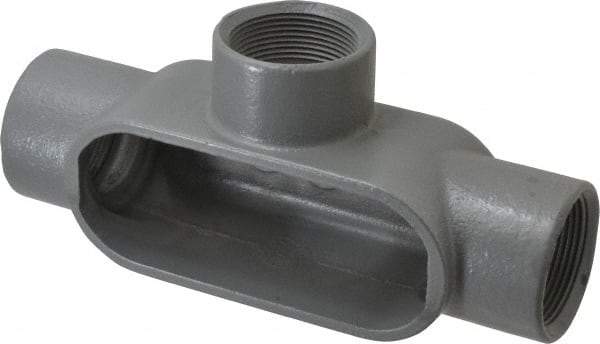 Hubbell Killark - Form 7, T Body, 1-1/2" Trade, IMC, Rigid Iron Conduit Body - Oval, 8-7/16" OAL, 27 cc Capacity, Gray, Hazardous & Wet Locations - Apex Tool & Supply