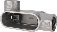Hubbell Killark - Form 7, L Body, 1-1/4" Trade, IMC, Rigid Iron Conduit Body - Oval, 6-13/16" OAL, 19-1/2 cc Capacity, Gray, Hazardous & Wet Locations - Apex Tool & Supply