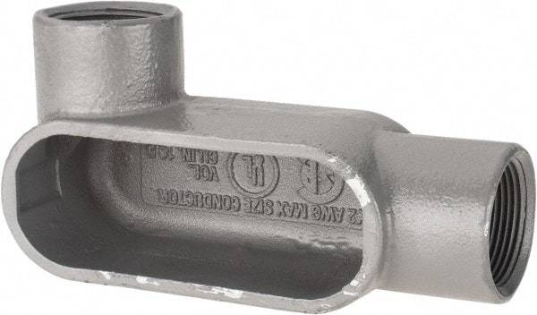 Hubbell Killark - Form 7, LL Body, 1-1/4" Trade, IMC, Rigid Iron Conduit Body - Oval, 6-13/16" OAL, 19-1/2 cc Capacity, Gray, Hazardous & Wet Locations - Apex Tool & Supply