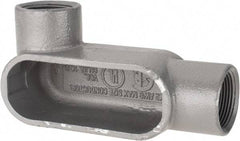 Hubbell Killark - Form 7, LL Body, 1-1/4" Trade, IMC, Rigid Iron Conduit Body - Oval, 6-13/16" OAL, 19-1/2 cc Capacity, Gray, Hazardous & Wet Locations - Apex Tool & Supply
