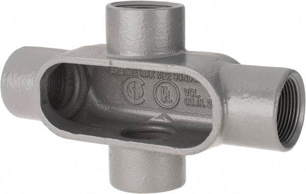 Hubbell Killark - Form 7, X Body, 1-1/4" Trade, IMC, Rigid Iron Conduit Body - Oval, 8 & 9-1/2" OAL, 20 cc Capacity, Gray, Hazardous & Wet Locations - Apex Tool & Supply