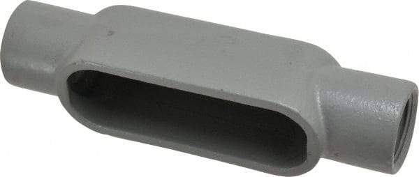 Hubbell Killark - Form 7, C Body, 1" Trade, IMC, Rigid Iron Conduit Body - Oval, 7-7/16" OAL, 11 cc Capacity, Gray, Hazardous & Wet Locations - Apex Tool & Supply
