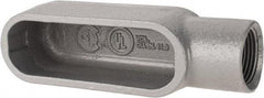 Hubbell Killark - Form 7, E Body, 1" Trade, IMC, Rigid Iron Conduit Body - Oval, 6-5/16" OAL, 11 cc Capacity, Gray, Hazardous & Wet Locations - Apex Tool & Supply