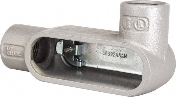 Hubbell Killark - Form 7, L Body, 1" Trade, IMC, Rigid Iron Conduit Body - Oval, 6-5/16" OAL, 11 cc Capacity, Gray, Hazardous & Wet Locations - Apex Tool & Supply