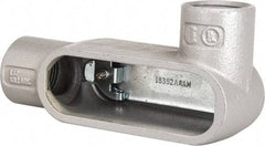 Hubbell Killark - Form 7, L Body, 1" Trade, IMC, Rigid Iron Conduit Body - Oval, 6-5/16" OAL, 11 cc Capacity, Gray, Hazardous & Wet Locations - Apex Tool & Supply