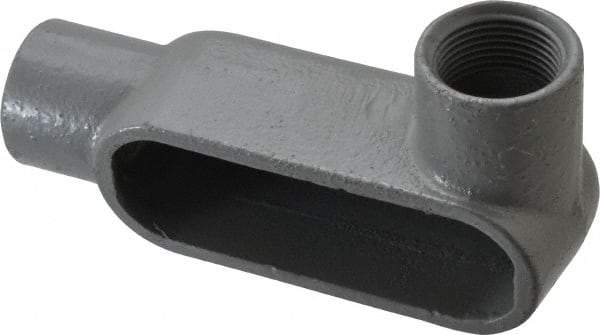 Hubbell Killark - Form 7, LR Body, 1" Trade, IMC, Rigid Iron Conduit Body - Oval, 6-5/16" OAL, 11 cc Capacity, Gray, Hazardous & Wet Locations - Apex Tool & Supply