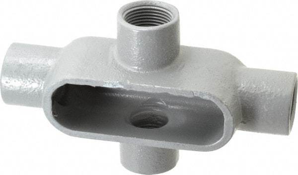 Hubbell Killark - Form 7, X Body, 1" Trade, IMC, Rigid Iron Conduit Body - Oval, 7-5/8" OAL, 15-1/2 cc Capacity, Gray, Hazardous & Wet Locations - Apex Tool & Supply