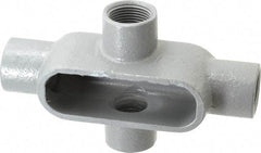 Hubbell Killark - Form 7, X Body, 1" Trade, IMC, Rigid Iron Conduit Body - Oval, 7-5/8" OAL, 15-1/2 cc Capacity, Gray, Hazardous & Wet Locations - Apex Tool & Supply