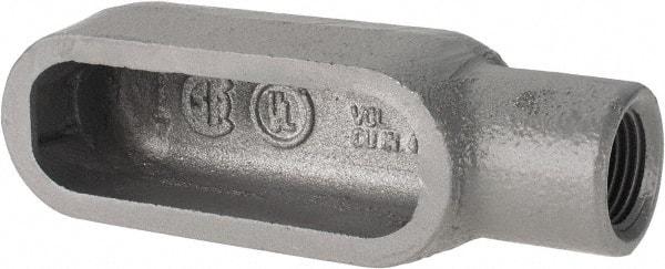 Hubbell Killark - Form 7, E Body, 1/2" Trade, IMC, Rigid Iron Conduit Body - Oval, 4-11/16" OAL, 4 cc Capacity, Gray, Hazardous & Wet Locations - Apex Tool & Supply