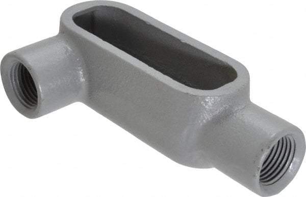 Hubbell Killark - Form 7, LR Body, 1/2" Trade, IMC, Rigid Iron Conduit Body - Oval, 4-11/16" OAL, 4 cc Capacity, Gray, Hazardous & Wet Locations - Apex Tool & Supply