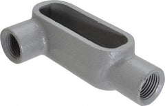 Hubbell Killark - Form 7, LR Body, 1/2" Trade, IMC, Rigid Iron Conduit Body - Oval, 4-11/16" OAL, 4 cc Capacity, Gray, Hazardous & Wet Locations - Apex Tool & Supply