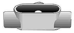 Hubbell Killark - Form 7, T Body, 2" Trade, IMC, Rigid Iron Conduit Body - Oval, 9-7/16" OAL, 50 cc Capacity, Gray, Hazardous & Wet Locations - Apex Tool & Supply