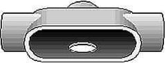 Hubbell Killark - Form 7, TA Body, 1-1/4" Trade, IMC, Rigid Iron Conduit Body - Oval, 8 & 9-1/4" OAL, 20 cc Capacity, Gray, Hazardous & Wet Locations - Apex Tool & Supply