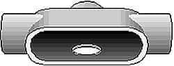 Hubbell Killark - Form 7, TA Body, 3/4" Trade, IMC, Rigid Iron Conduit Body - Oval, 6-5/16" OAL, 9-1/2 cc Capacity, Gray, Hazardous & Wet Locations - Apex Tool & Supply