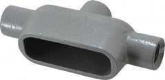 Hubbell Killark - Form 7, TB Body, 1/2" Trade, IMC, Rigid Iron Conduit Body - Oval, 5-11/16" OAL, 6.2 cc Capacity, Gray, Hazardous & Wet Locations - Apex Tool & Supply