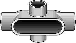 Hubbell Killark - Form 7, X Body, 2" Trade, IMC, Rigid Iron Conduit Body - Oval, 9-7/16" OAL, 50 cc Capacity, Gray, Hazardous & Wet Locations - Apex Tool & Supply