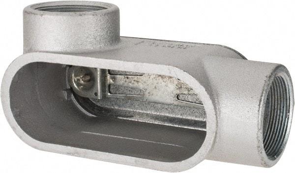 Hubbell Killark - Form 7, L Body, 2" Trade, IMC, Rigid Iron Conduit Body - Oval, 8-1/4" OAL, 48 cc Capacity, Gray, Hazardous & Wet Locations - Apex Tool & Supply