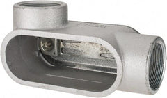 Hubbell Killark - Form 7, L Body, 2" Trade, IMC, Rigid Iron Conduit Body - Oval, 8-1/4" OAL, 48 cc Capacity, Gray, Hazardous & Wet Locations - Apex Tool & Supply