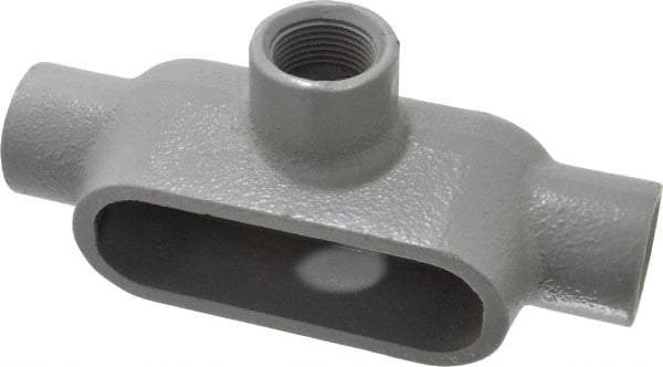 Hubbell Killark - Form 7, T Body, 3/4" Trade, IMC, Rigid Iron Conduit Body - Oval, 6-5/16" OAL, 9-1/2 cc Capacity, Gray, Hazardous & Wet Locations - Apex Tool & Supply