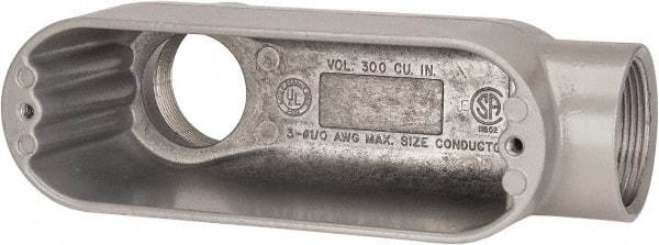 Hubbell Killark - Form 85, LB Body, 1-1/2" Trade, IMC, Rigid Aluminum Conduit Body - Oval, 9-1/8" OAL, 36 cc Capacity, Hazardous & Wet Locations - Apex Tool & Supply