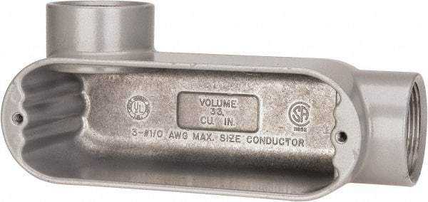 Hubbell Killark - Form 85, LL Body, 1-1/2" Trade, IMC, Rigid Aluminum Conduit Body - Oval, 8-1/8" OAL, 36 cc Capacity, Hazardous & Wet Locations - Apex Tool & Supply