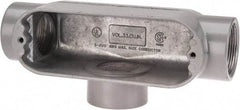 Hubbell Killark - Form 85, T Body, 1-1/2" Trade, IMC, Rigid Aluminum Conduit Body - Oval, 9-3/16" OAL, 33 cc Capacity, Hazardous & Wet Locations - Apex Tool & Supply