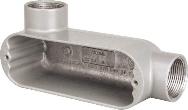 Hubbell Killark - Form 85, LL Body, 1-1/4" Trade, IMC, Rigid Aluminum Conduit Body - Oval, 8-1/8" OAL, 32 cc Capacity, Hazardous & Wet Locations - Apex Tool & Supply