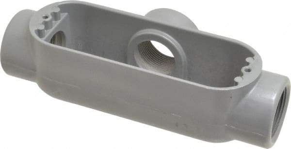 Hubbell Killark - Form 85, T Body, 1-1/4" Trade, IMC, Rigid Aluminum Conduit Body - Oval, 9-3/16" OAL, 32 cc Capacity, Hazardous & Wet Locations - Apex Tool & Supply